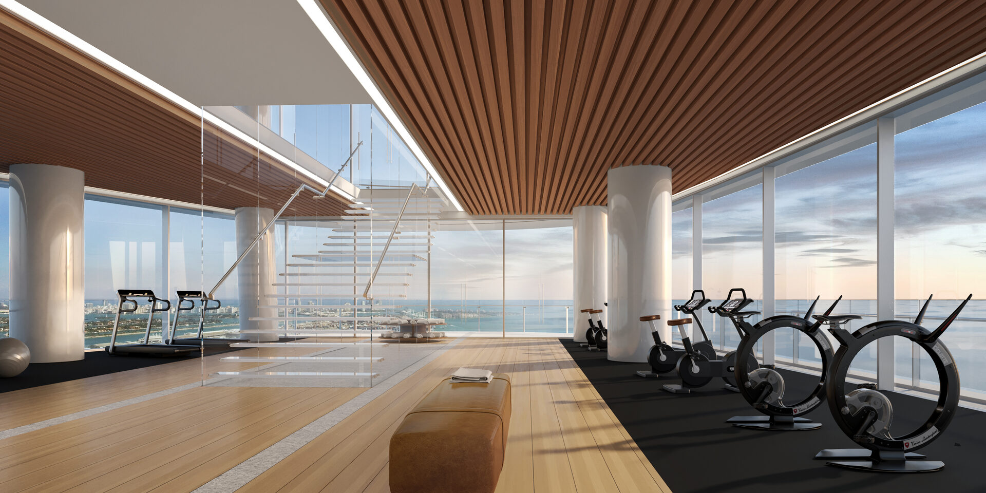 Sky fitness centre with panoramic windows